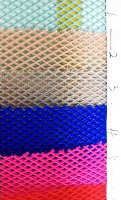 DG-XHFZ 特殊鞋材  三明治網眼布   3D三層網布  210（g/㎡）  100%滌綸  精梳   硬網 挺身 粗網 側面照